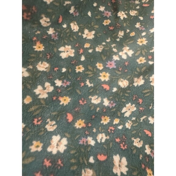 American Eagle Top Woman's Blouse Green Floral Tie Open Back Cropped Size  M New - Picture 4 of 7